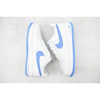 Nike Air Force 1 Low "White/Blue/Metallic Gold" фото № 6