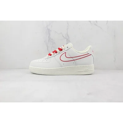 Nike Air Force 1 Low "Cream White and Red Electric Embroidered Hook" фото № 2