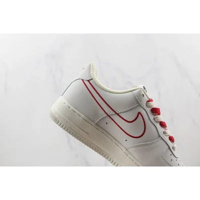 Nike Air Force 1 Low "Cream White and Red Electric Embroidered Hook" фото № 3