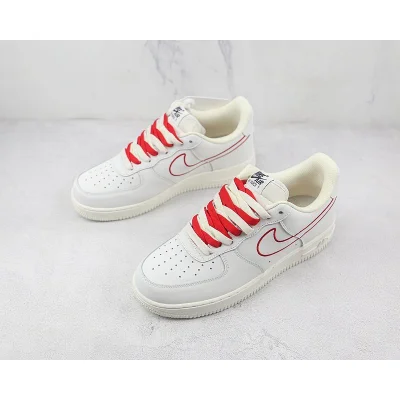 Nike Air Force 1 Low "Cream White and Red Electric Embroidered Hook" фото № 5
