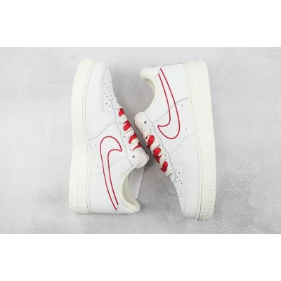 Nike Air Force 1 Low "Cream White and Red Electric Embroidered Hook" фото № 7