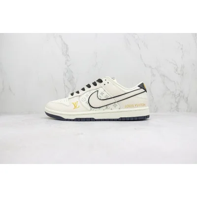 Louis Vuitton x Nike Dunk Low "Gold/Black/Off White" фото № 2