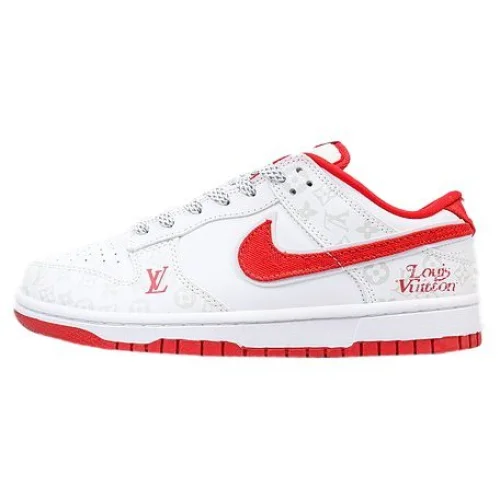 Louis Vuitton x Nike Dunk Low "White/Red"