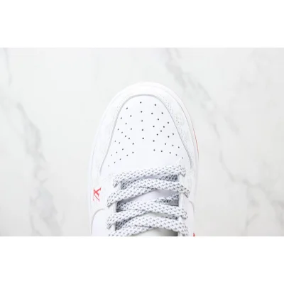 Louis Vuitton x Nike Dunk Low "White/Red" фото № 4
