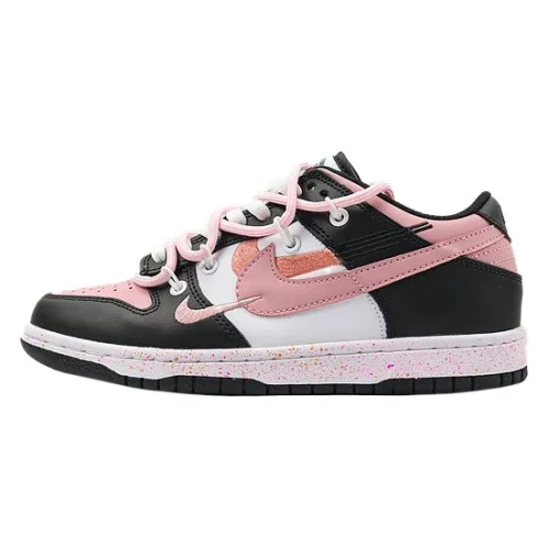 Nike Dunk Low Multi Swoosh "White/Black/Pink/Peach"