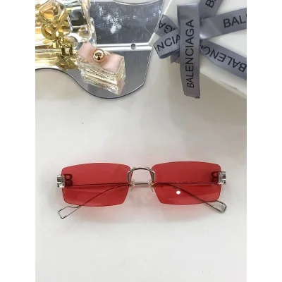 Солнцезащитные очки Balenciaga Thin Frame And Temples Decorated "Red" фото № 2