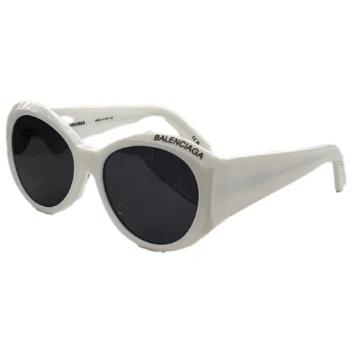 Солнцезащитные очки Balenciaga Round Shaped And One Side Inscription "White"