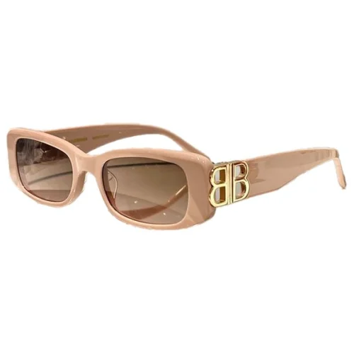 Солнцезащитные очки Balenciaga Rectangle Frame And Two Side Decorated Temples "Beige"