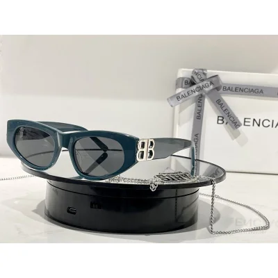 Солнцезащитные очки Balenciaga With Chain And Logo Decorated "Green" фото № 2