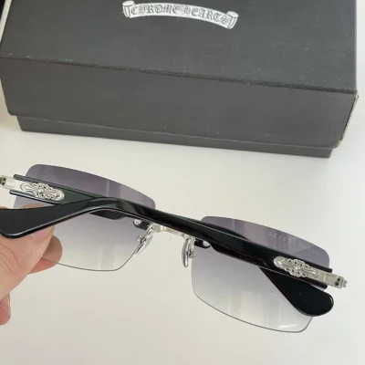 Солнцезащитные очки Chrome Hearts Rectangle Form Without Frame "Black" фото № 6