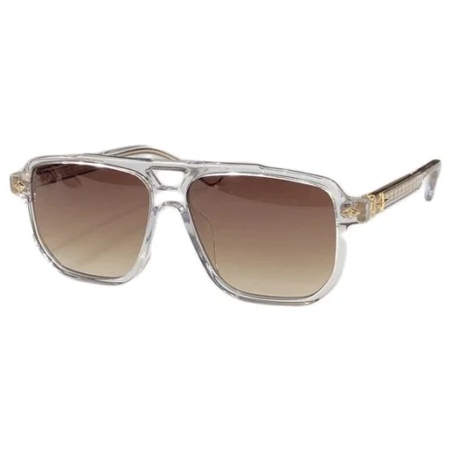 Солнцезащитные очки Chrome Hearts Decorated By Small Logo "White/Brown"