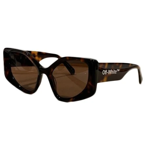Солнцезащитные очки Off White Colorful Frames And Wide Temples With Logo Name "Brown"