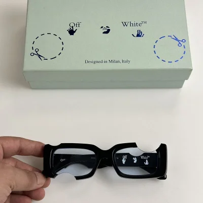 Солнцезащитные очки Off White Frame Without Piece "Black/Blue" фото № 2