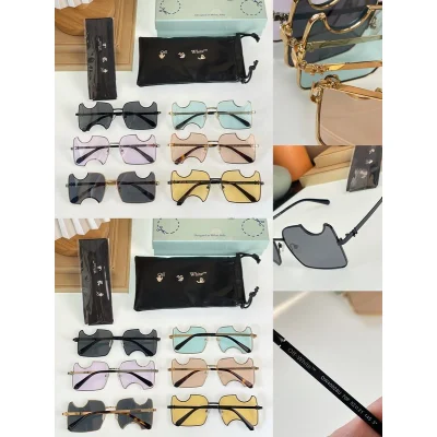 Солнцезащитные очки Off White Cut Out Shaped "Black/Gold" фото № 2