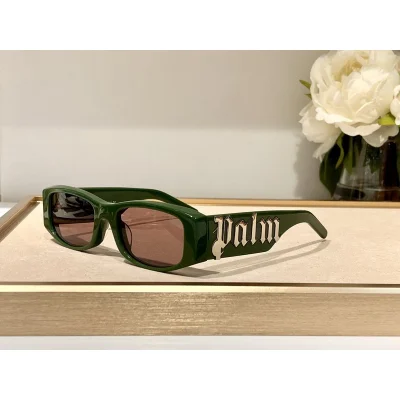 Солнцезащитные очки Palm Angels With Inscription On Temples "Green" фото № 3