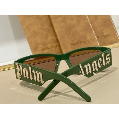 Солнцезащитные очки Palm Angels With Inscription On Temples "Green" фото № 4
