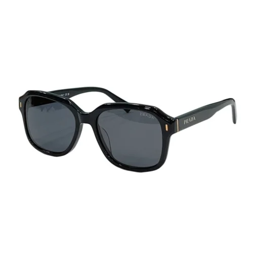 Солнцезащитные очки Prada Frame With Small Stripe And Inscription "Black"