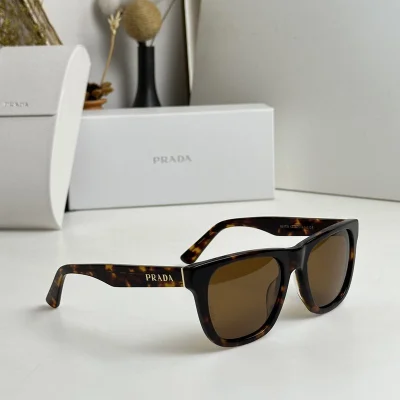 Солнцезащитные очки Prada Big Logo Letters On Frame "Brown/Orange" фото № 2