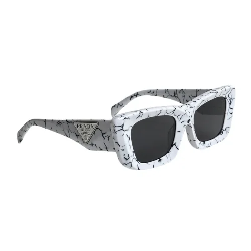 Солнцезащитные очки Prada Wide Temples With Big Logo "White"