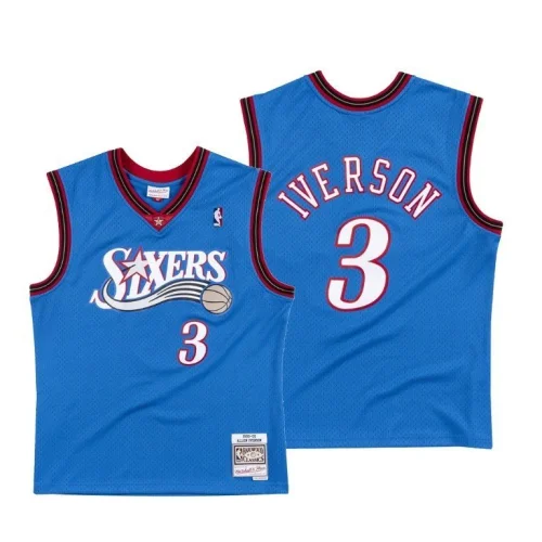 Баскетбольная Джерси Mitchell And Ness Philadelphia 76ers №3 Allen Iverson "Blue"