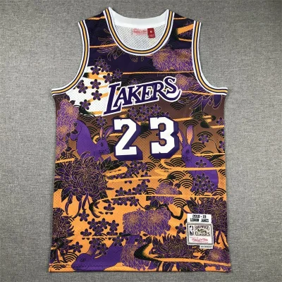 Баскетбольная Джерси NBA Los Angeles Lakers №23 LeBron James With Print "Violet/Orange" фото № 4 Баскетбольная Джерси NBA Los Angeles Lakers №23 LeBron James With Print "Violet/Orange" фото № 4