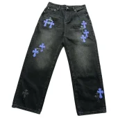 Джинсы Chrome Hearts Crosses "Black/Violet"