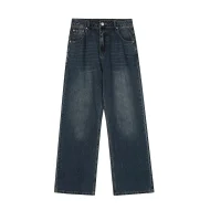 Джинсы Derschutze Baggy "Blue/Embroidered Art"