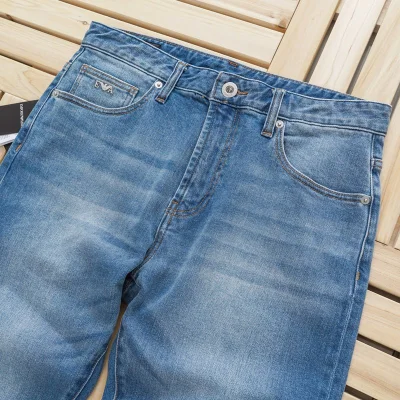 Джинсы Emporio Armani With Patch Brand "Blue" фото № 6