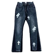 Джинсы Gallery Dept x Chrome Hearts White Cross "Navy Denim"