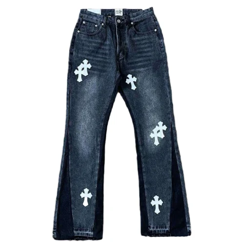 Джинсы Gallery Dept x Chrome Hearts White Cross "Navy Denim"