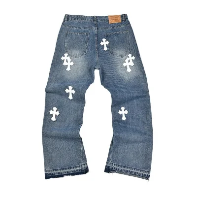 Джинсы Chrome Hearts x Gallery Dept White Cross "Blue" фото № 2 Джинсы Chrome Hearts x Gallery Dept White Cross "Blue" фото № 2