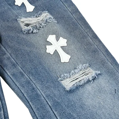 Джинсы Chrome Hearts x Gallery Dept White Cross "Blue" фото № 4 Джинсы Chrome Hearts x Gallery Dept White Cross "Blue" фото № 4