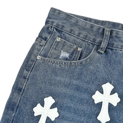 Джинсы Chrome Hearts x Gallery Dept White Cross "Blue" фото № 6 Джинсы Chrome Hearts x Gallery Dept White Cross "Blue" фото № 6