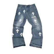 Джинсы Chrome Hearts x Gallery Dept White Cross "Blue"