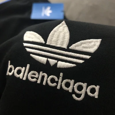Штаны Balenciaga X Adidas With Small Logo And Lettering "Black" фото № 9