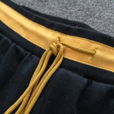 Штаны Rhude On A Yellow Elastic Band With White Stripes "Black" фото № 4