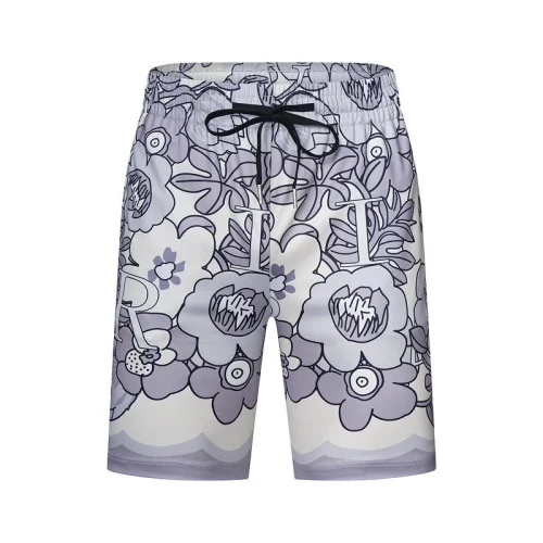 Шорты Amiri Big Flowers Along And Waves Edge Decoration "White"