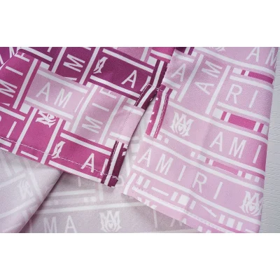 Рубашка Amiri Repeating Logo Inscription "Pink" фото № 4