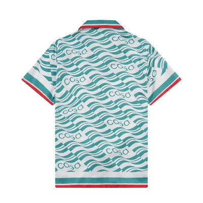 Рубашка Casablanca Logo Inscription And Waves "Green" фото № 2