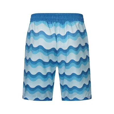 Шорты Casablanca Waves Print And Small Logo "Blue" фото № 2