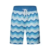 Шорты Casablanca Waves Print And Small Logo "Blue"