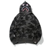 Худи A Bathing Ape Camouflage Shark Zip "Black"