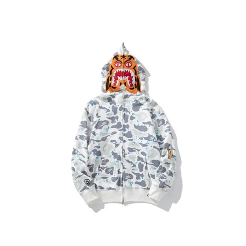 Худи A Bathing Ape Tiger Paint Stains "White"