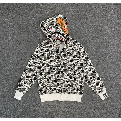 Худи A Bathing Ape Scared Face ZIP "White/Gray" фото № 4