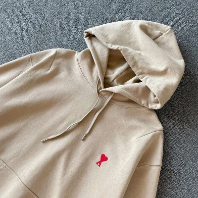 Худи Amiri Cotton With Small Red Letter Logo "Beige" фото № 3