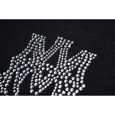 Худи Amiri With Logo Made Of Rhinestones - Thermo Applique Style "Black" фото № 8