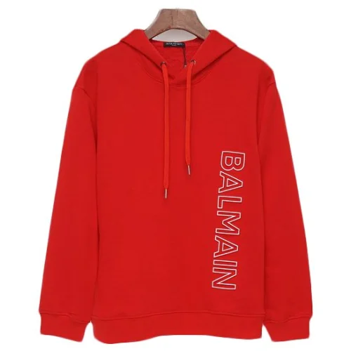 Худи Balmain Embossed Frontal Logo "Red"