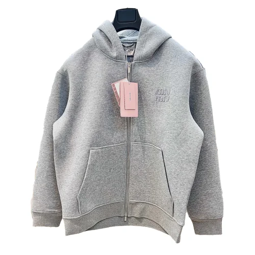 Худи Miu Miu Frontside Light Gray Logo Miu Miu "Gray"