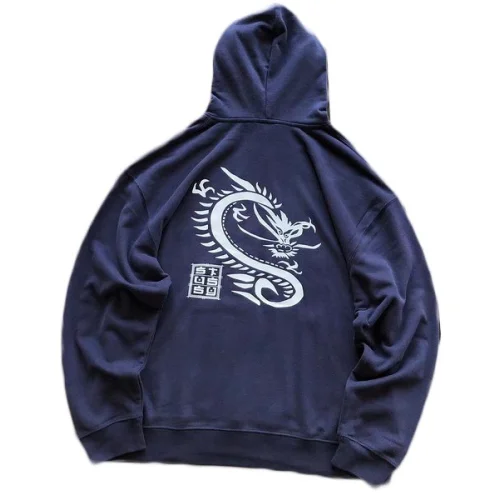 Худи Stussy Dragon Print "Blue"