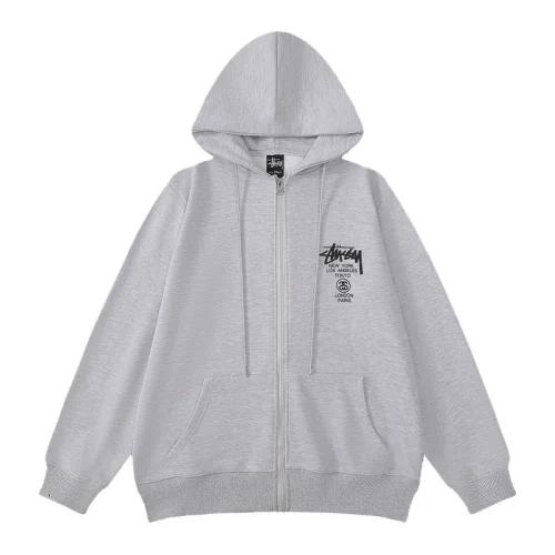 Худи Stussy New York Los Angeles Tokyo ZIP "Gray"